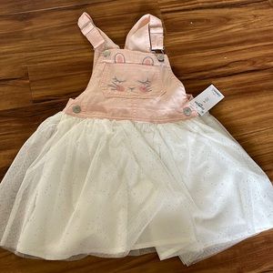Oshkosh bgosh pink bunny overall dress nwt size 5t